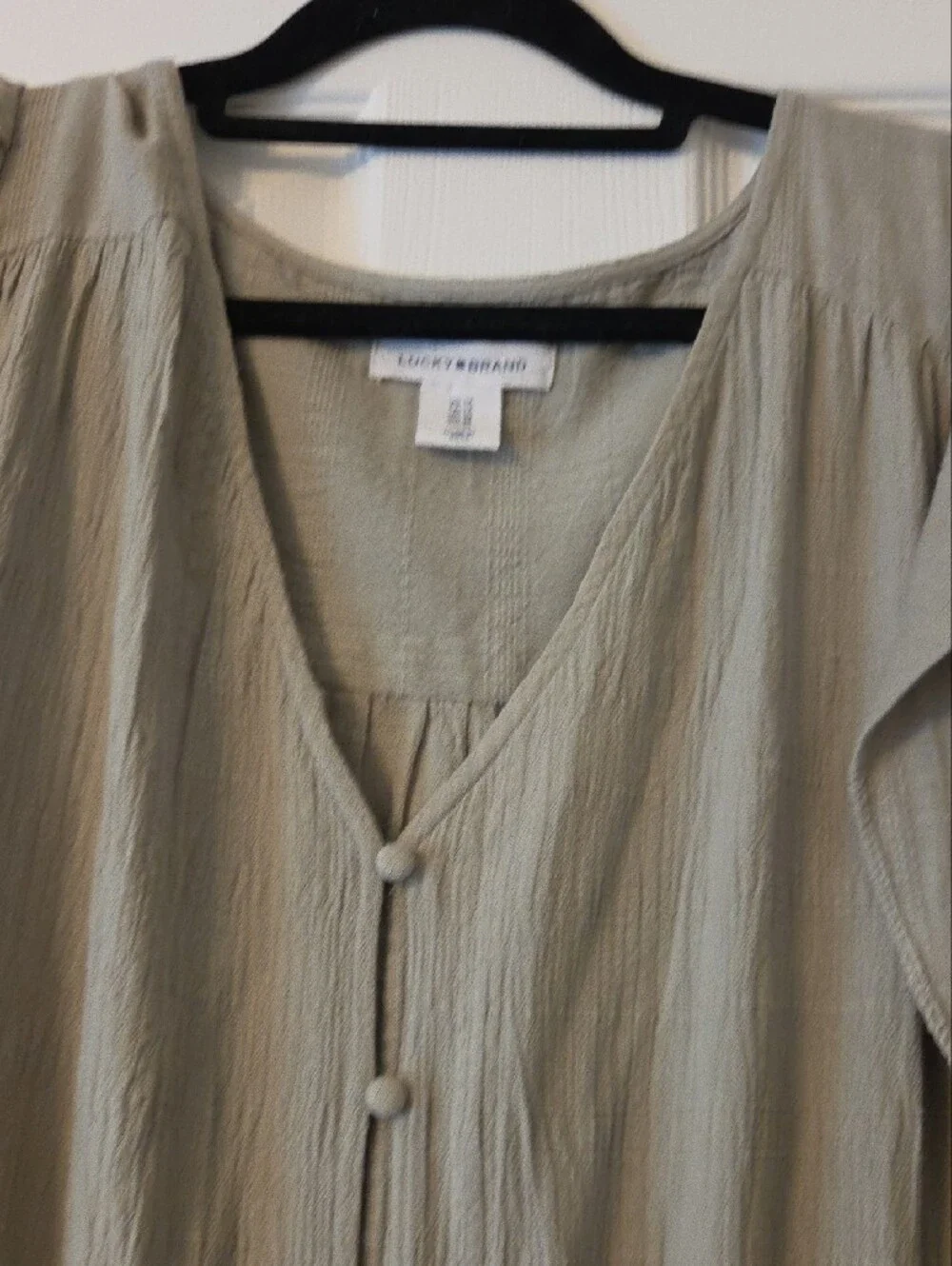 Lucky Brand Light Sage Midi Dress - Sleeveless Button Front